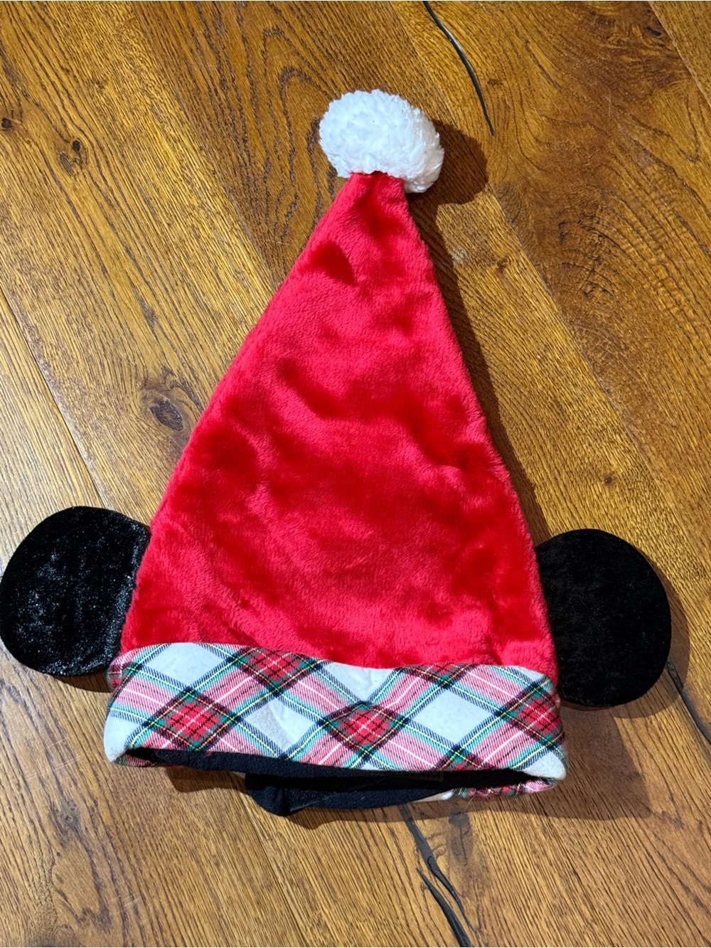 Disney Parks Mickey Mouse Santa Hat w/Mickey Ears Adult -Adjustable  Christmas